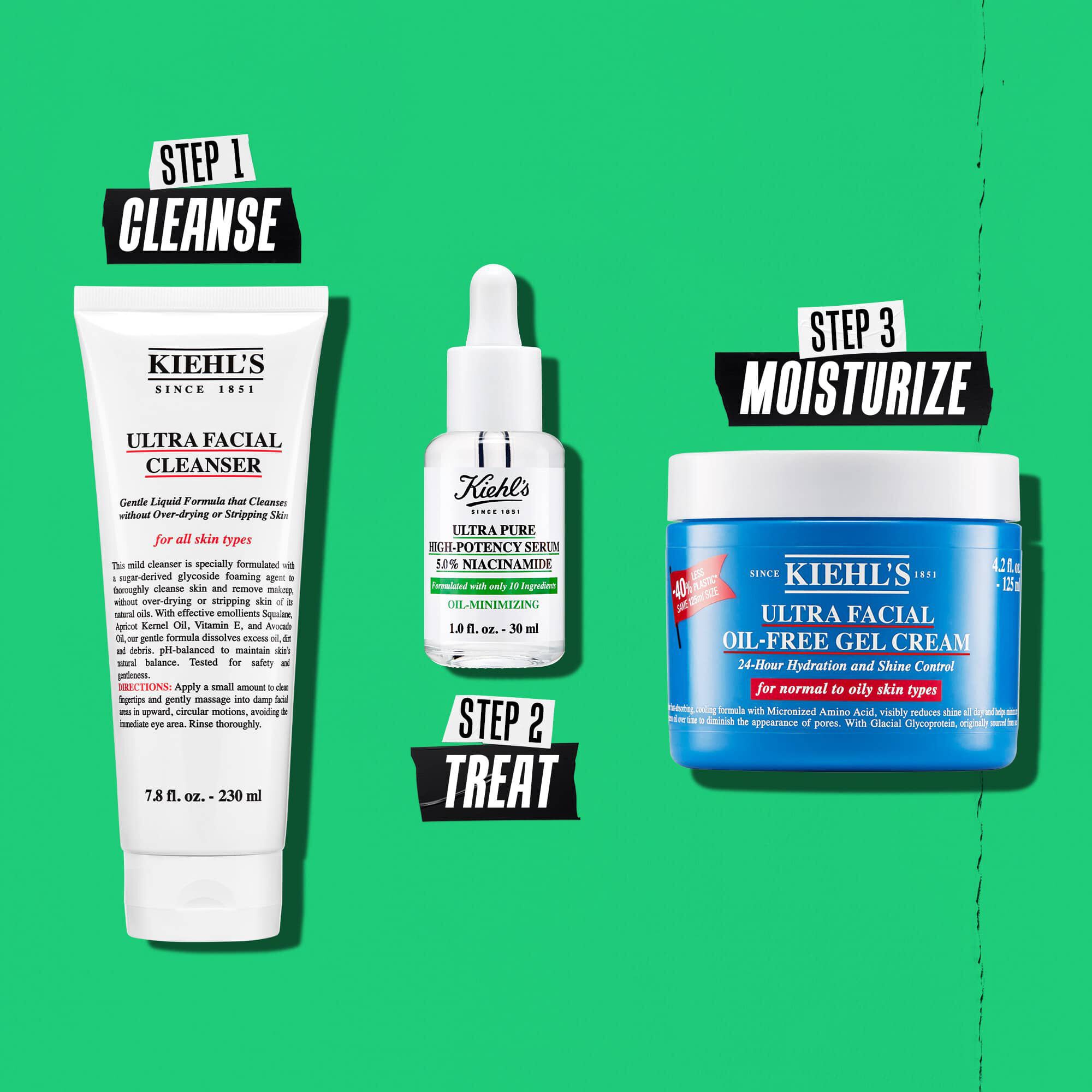 Prikaz nege s serumom Kiehl's Ultra Pure High-Potency Serum