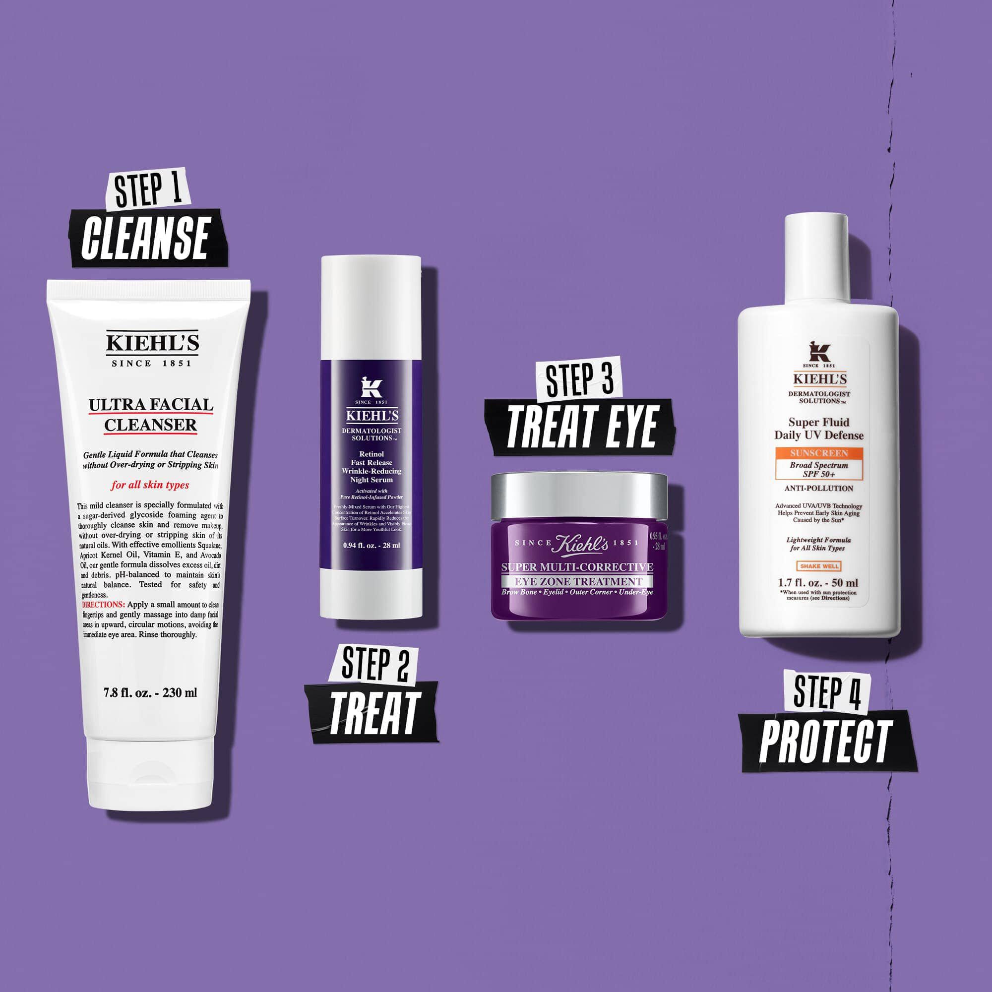 Rutina z nočnim serumom za zmanjšanje gub Retinol Fast Release – čiščenje, nega, nega oči, zaščita