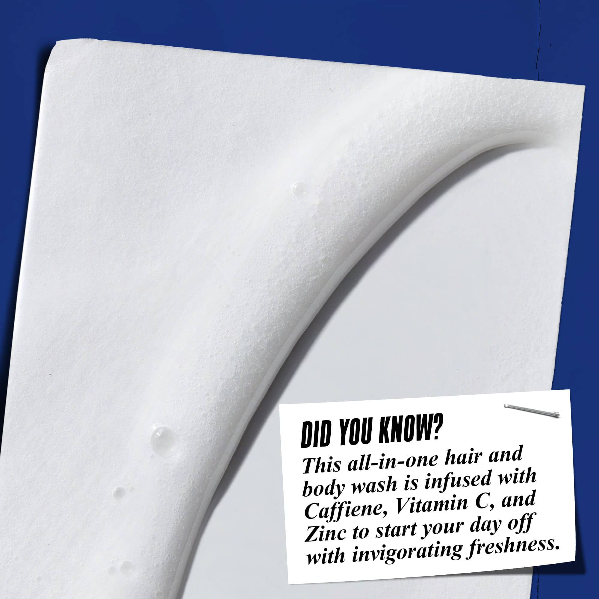 Ali ste vedeli? Vsebuje kofein, vitamin C in cink za poživljajočo svežino na začetku dneva.