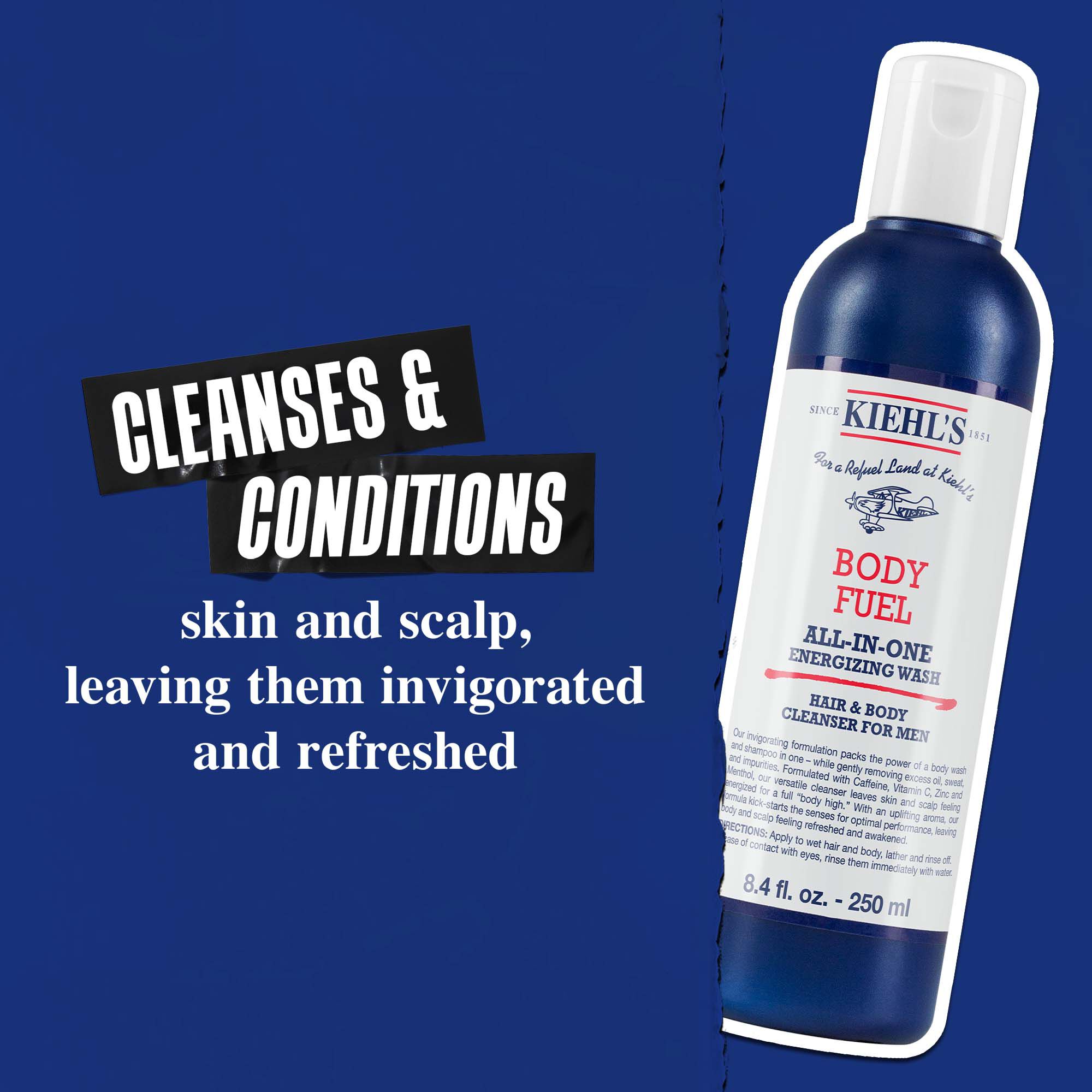 Body Fuel All-In-One Energizing Wash: očisti in neguje kožo, lase in lasišče ter jih pusti poživljene in osvežene.