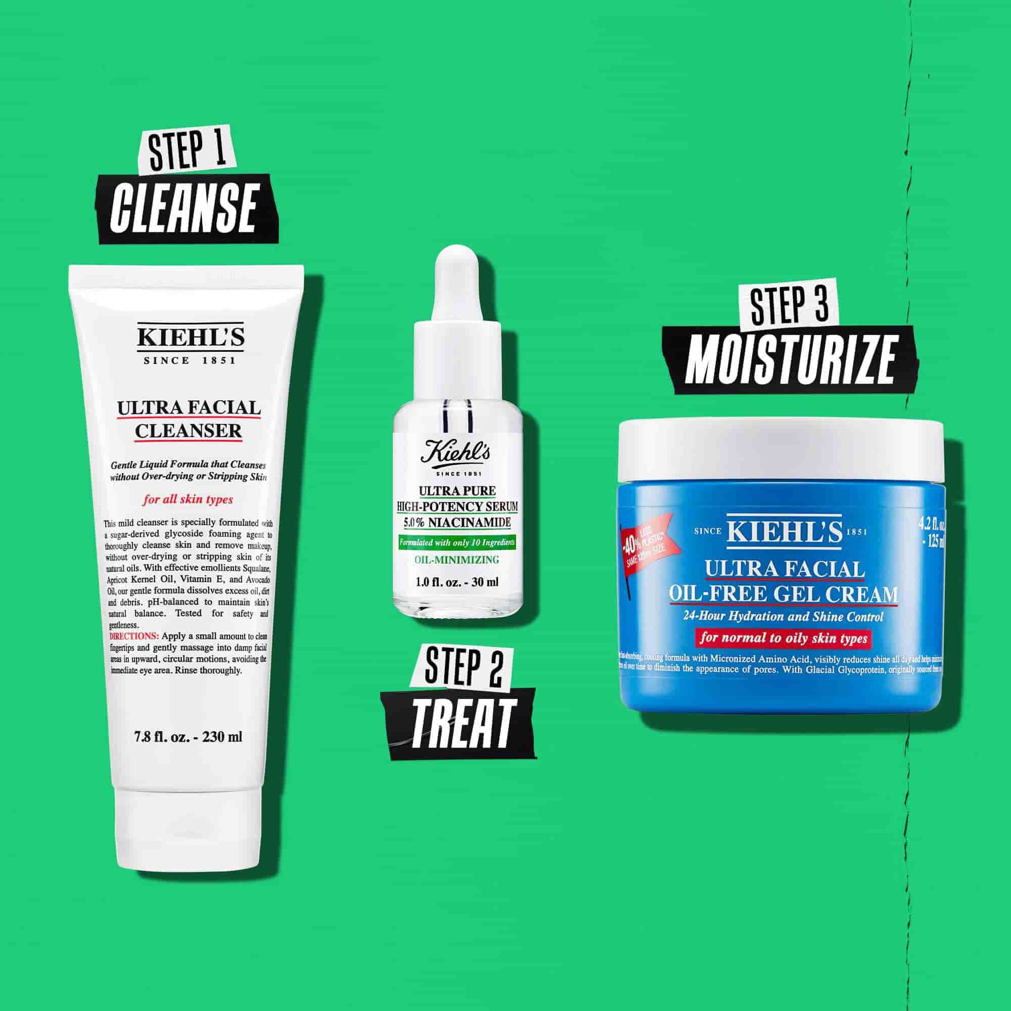 Prikaz nege s serumom Kiehl's Ultra Pure High-Potency Serum