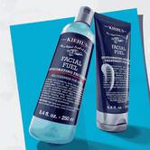 – Kiehl's Facial Fuel Invigorating Face Wash and Energizing Moisture Treatment for Men, displayed with promotional pricing and value.