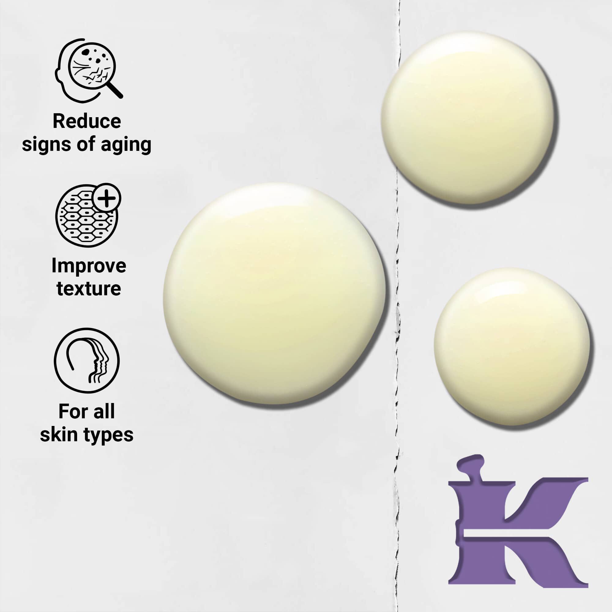 Fotografija teksture z ikonami: zmanjšuje znake staranja, izboljšuje teksturo in je primerna za vse tipe kože