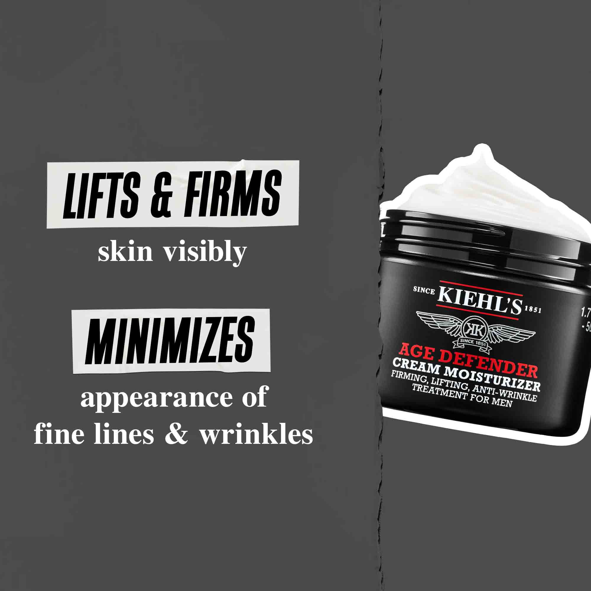 Age Defender Cream Moisturizer: Vidno napne in učvrsti kožo ter zmanjša videz drobnih linij in gub.