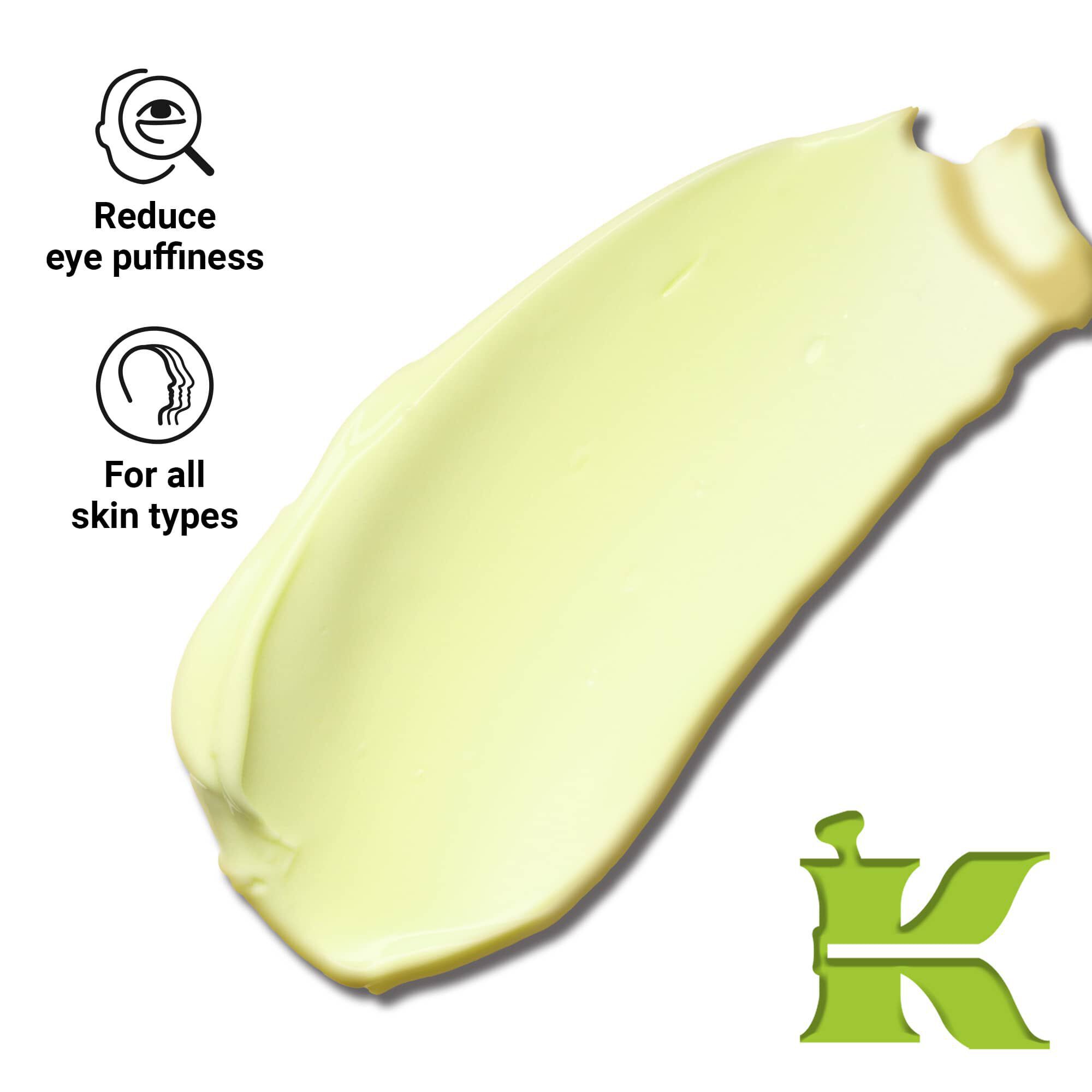 Fotografija teksture izdelka z ikonami – zmanjšuje zabuhlost oči in je primeren za vse tipe kože