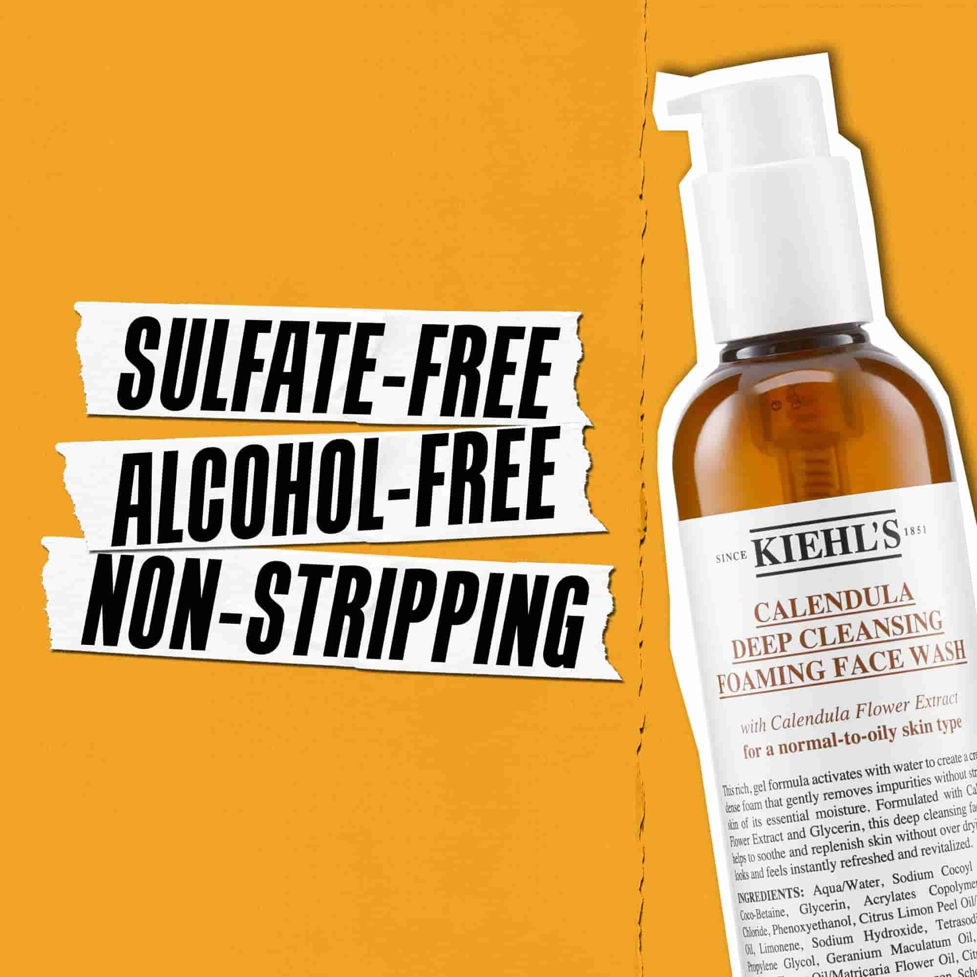 Peneči gel z ognjičem Kiehl's ne vsebuje sulfatov in alkohola ter ne izsuši kože