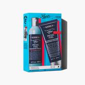 Kiehl's Facial Fuel men's skincare set, including invigorating face wash and energizing moisturizer in a blue box.