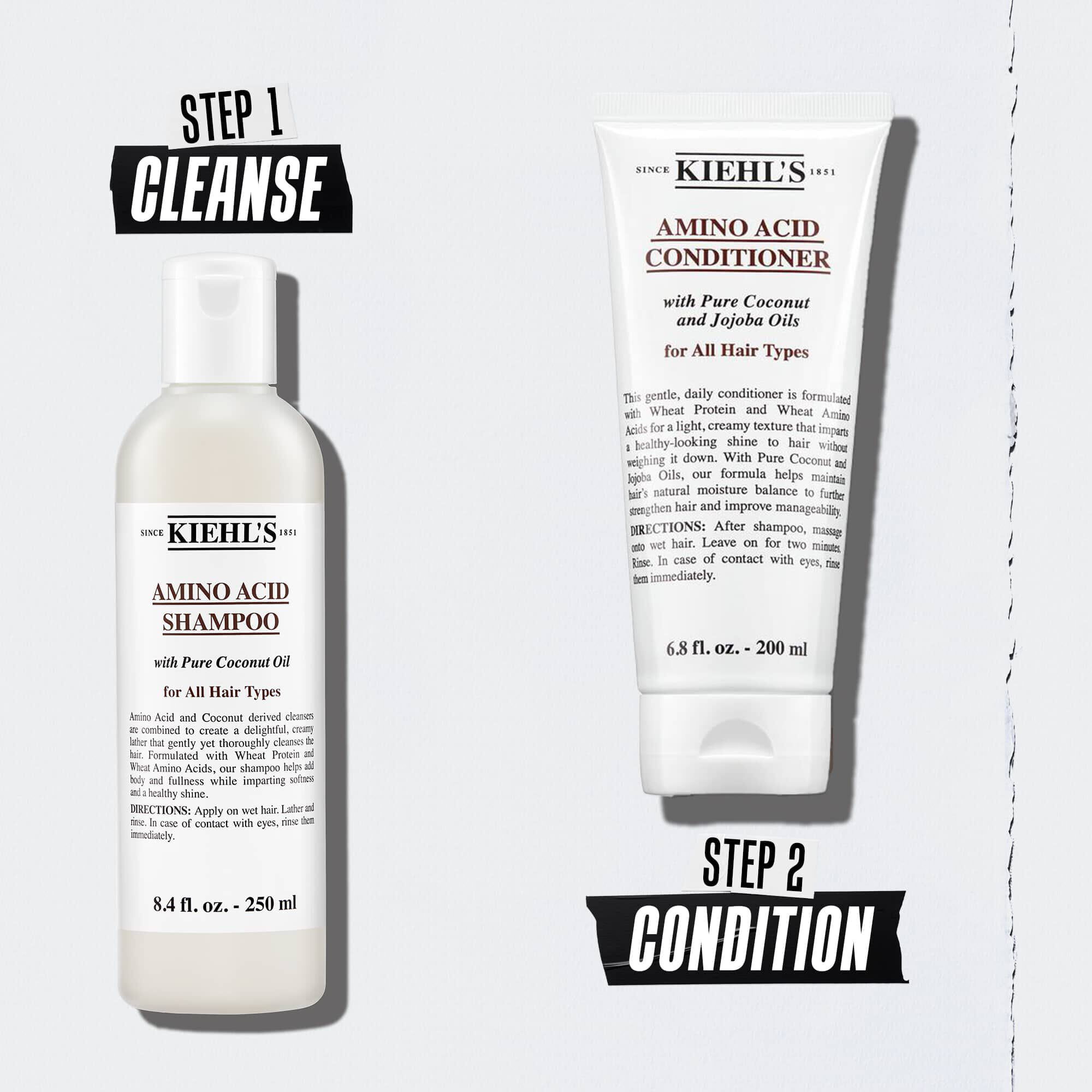 Kiehl's Amino Acid rutina za nego las z stekleničko – Step 1 Čiščenje Step 2 Condition