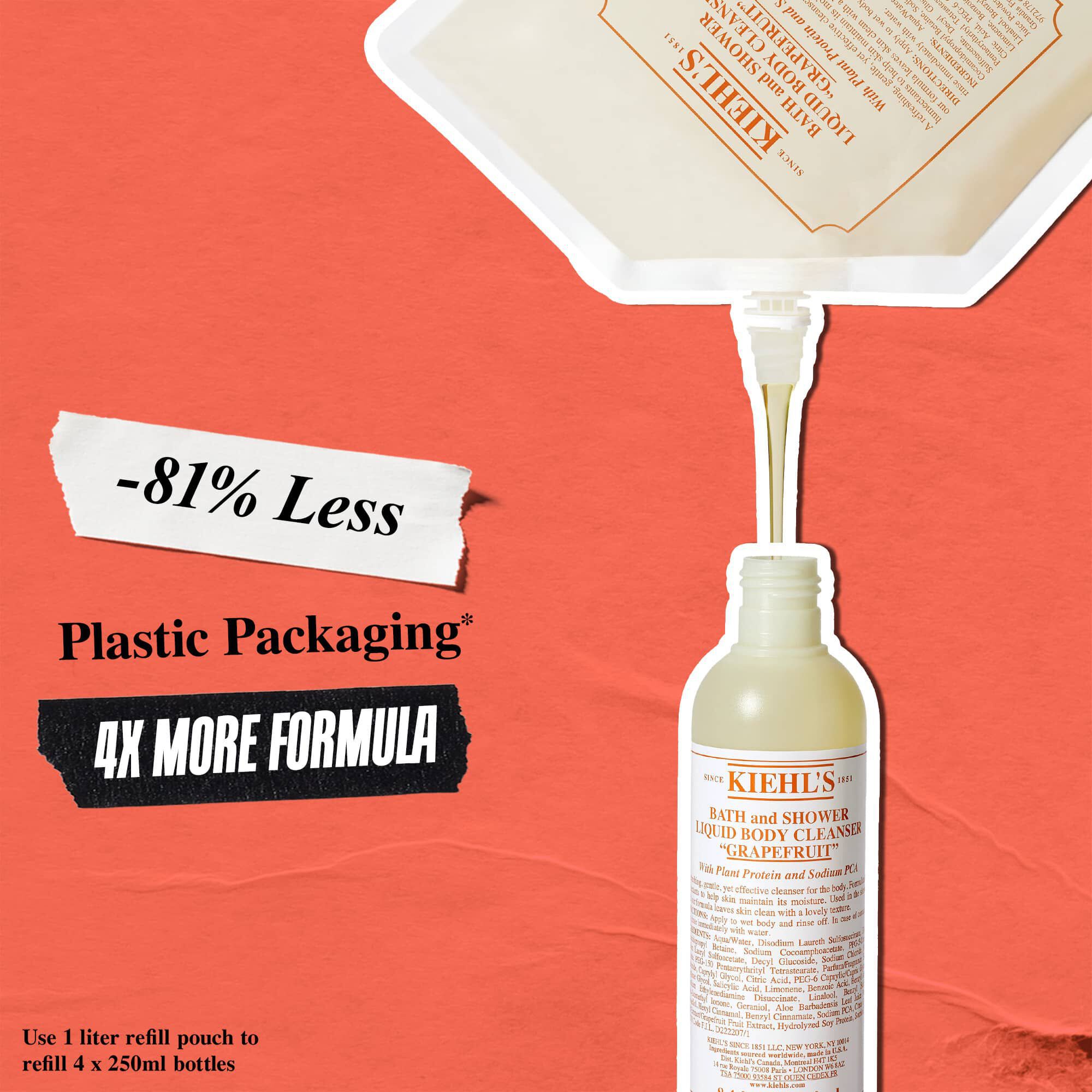 Okolju prijazno nadomestno polnilo tekočega čistila za telo z grejpfrutom Kiehl's