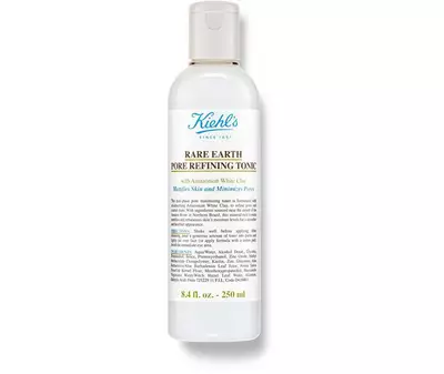 Steklenička tonika za obraz Kiehl's, ki zmanjša pore, z belim glinenim izvlečkom iz Amzonije. 250 ml.
