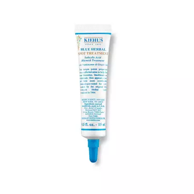Tuba Kiehl's Blue Herbal Spot Treatment z učinkovino salicilne kisline za zdravljenje aken. 15 ml.