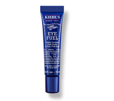 Tuba Kiehl's Eye Fuel, 15 ml, modra, namenjena boju proti temnim kolobarjem in utrujenosti pod očmi.